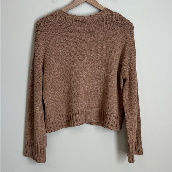 Jenni Kayne Oversized Sweater Cotton Linen Slouchy V Neck Sz XS - Picture 5 of 9